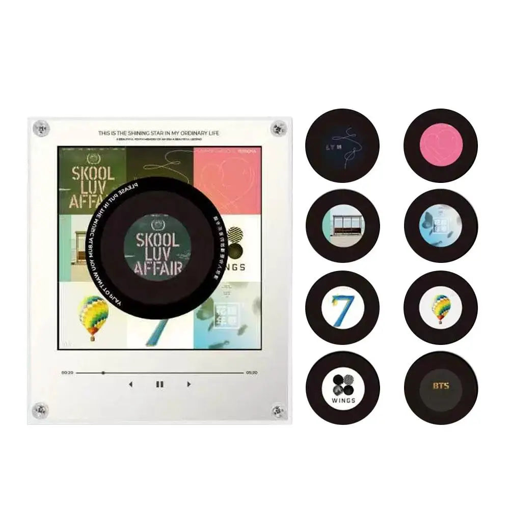NFC Sensing Song Player With Acrylic Built-in Speaker Rotating Disc Night Light Automatic Singing Refrigerator Magnetic Sticker