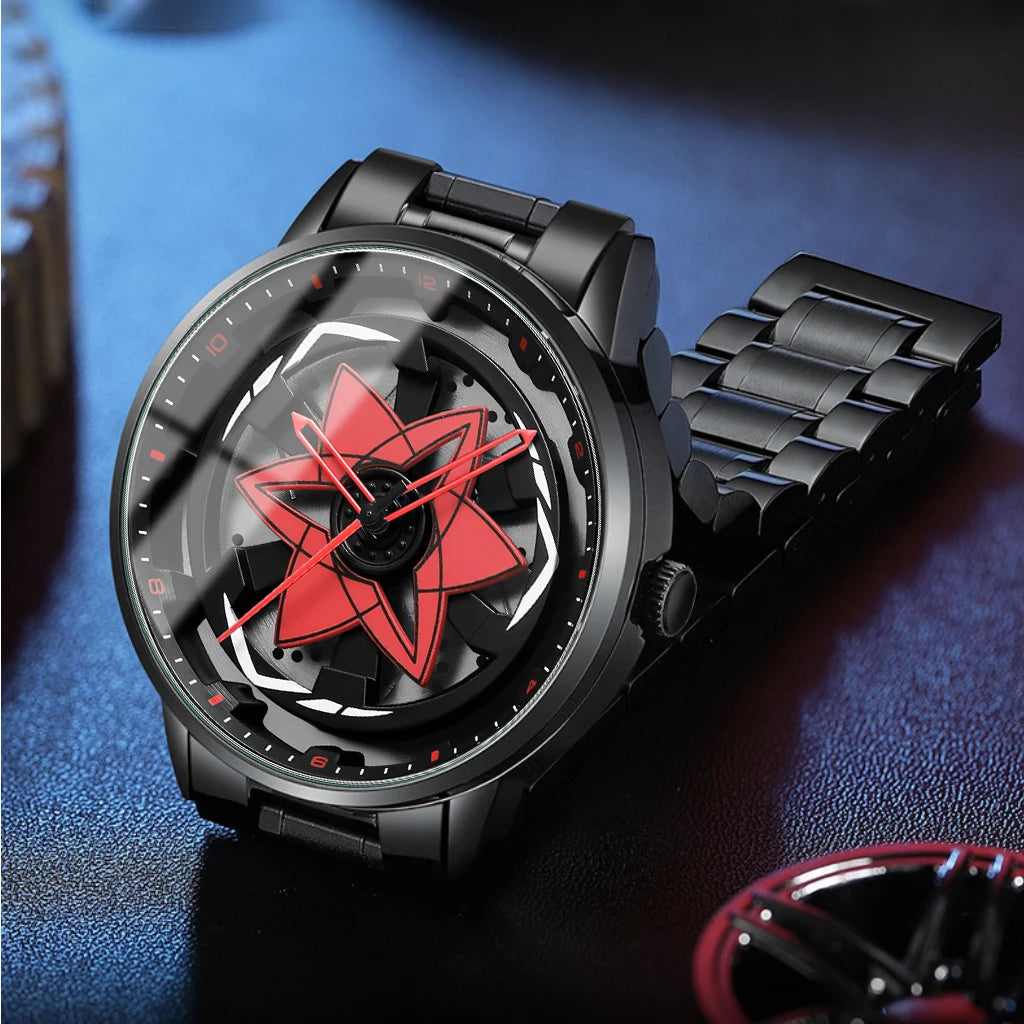 VA VA VOOM Brand Men Watch Creative Spinning Racing Series Clock Stainless Steel Sports Quartz Movement Waterproof Watch for Men