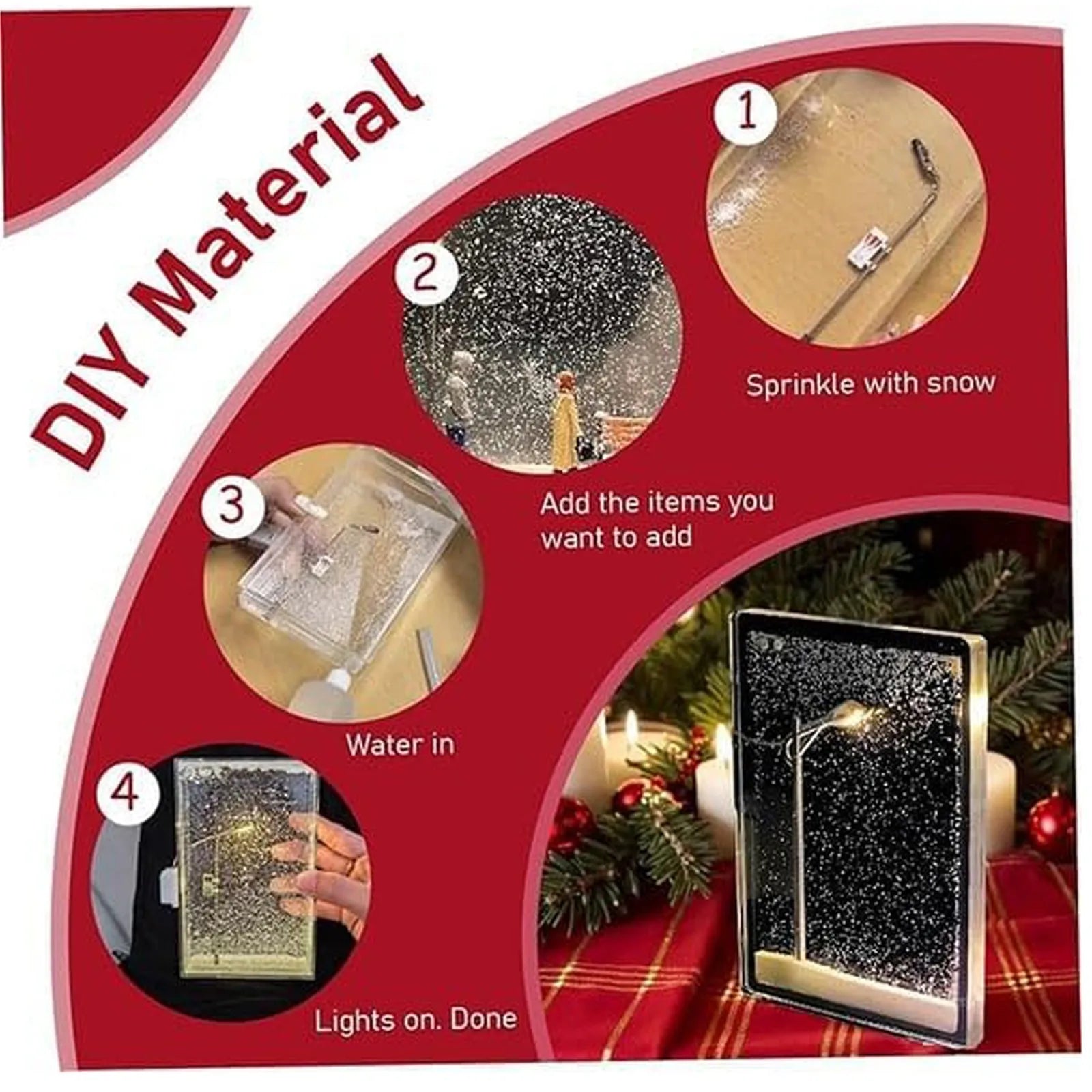 DIY Snow Scene Street Light Snowy Lamp Handmade Snowflake Nightlight Material Package Creative Birthday New Year Gift