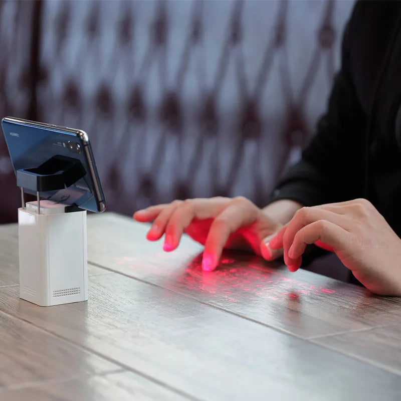 Laser Projection Virtual Keyboard Phone Bluetooth 3.0 Wireless Projection Touch Infrared Keyboard with 2500mah Power Bank Gifts