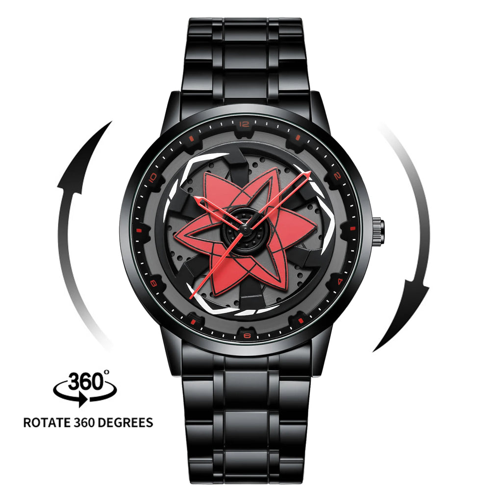 VA VA VOOM Brand Men Watch Creative Spinning Racing Series Clock Stainless Steel Sports Quartz Movement Waterproof Watch for Men