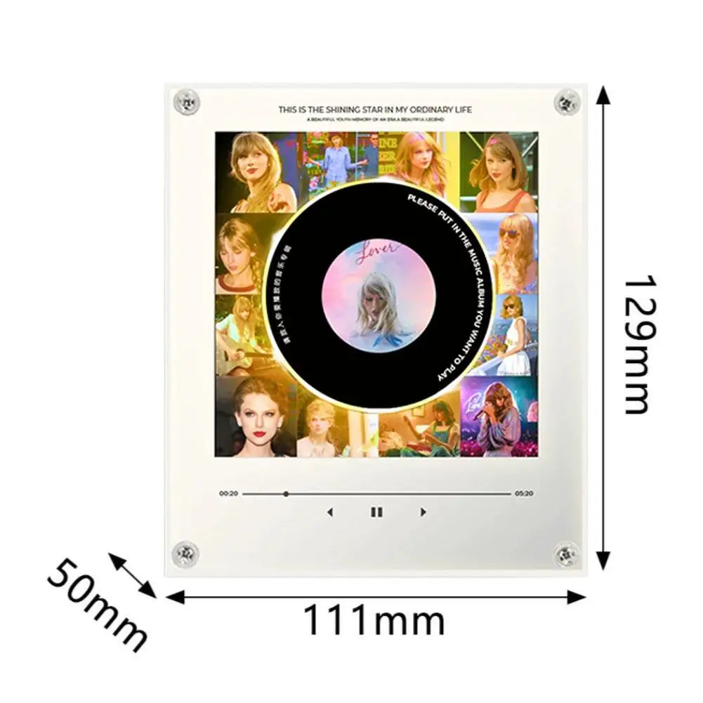 NFC Sensing Song Player With Acrylic Built-in Speaker Rotating Disc Night Light Automatic Singing Refrigerator Magnetic Sticker