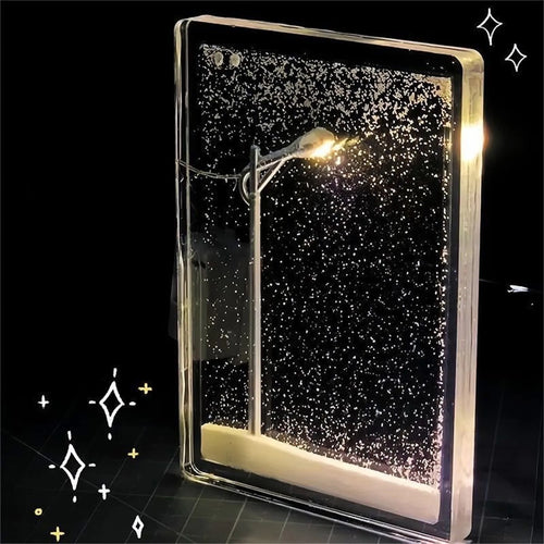 DIY Snow Scene Street Light Snowy Lamp Handmade Snowflake Nightlight Material Package Creative Birthday New Year Gift