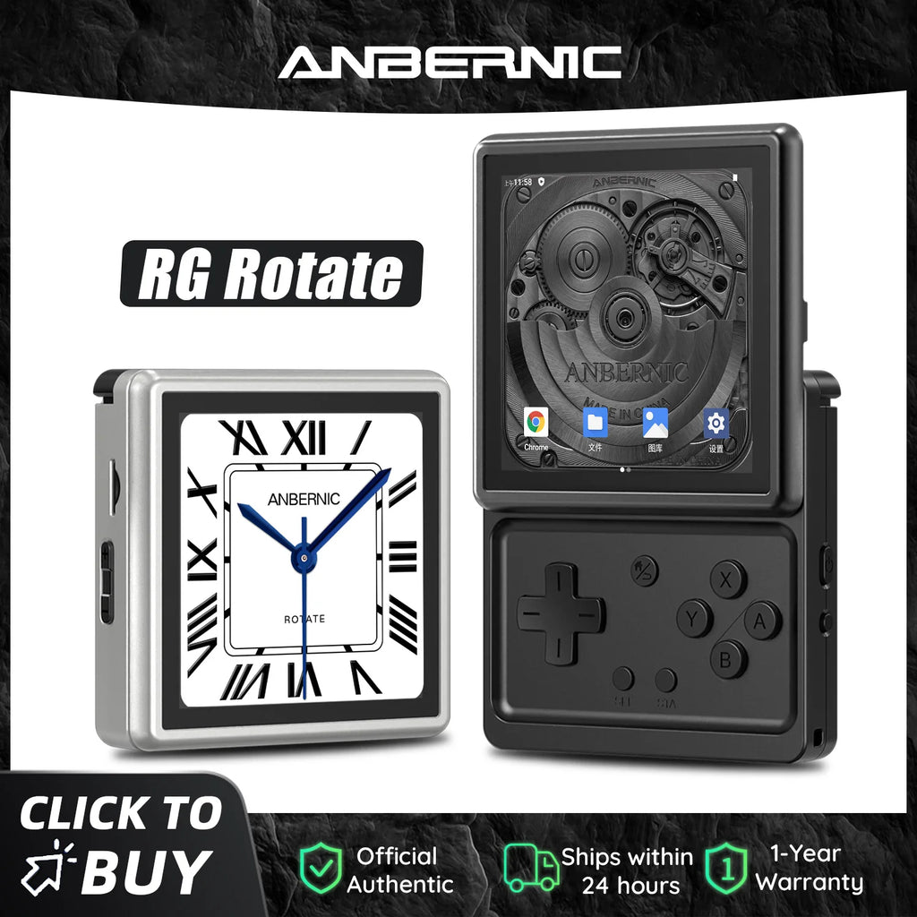 Anbernic RG Rotate Android Handheld Game Console 3.5" IPS 720×720 T618 Retro Gaming Emulator WiFi 3GB+32GB Portable Player