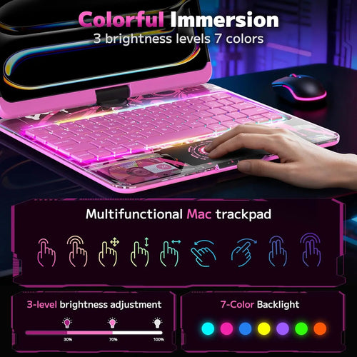 360° Rotate Magic Keyboard for iPad Pro 11 2024 2022 Air 4 5 6 7 For iPad 12.9 13 10th Gen 11th A16 2025 6 5 4th Backlit Teclado