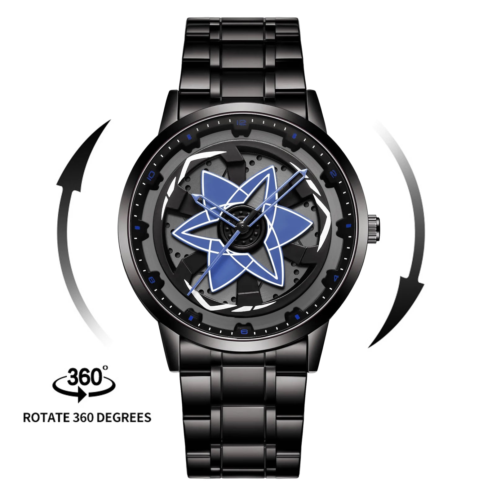 VA VA VOOM Brand Men Watch Creative Spinning Racing Series Clock Stainless Steel Sports Quartz Movement Waterproof Watch for Men