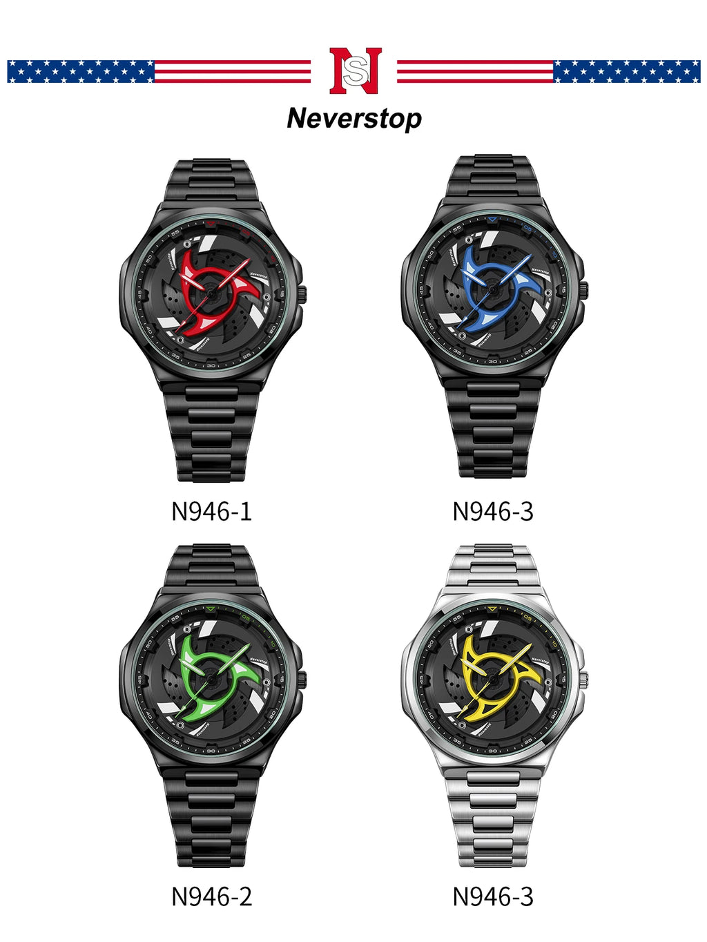 Men's Black Steel Quartz Watch - Stylish Rotating Bezel, Premium Creative Gift Idea