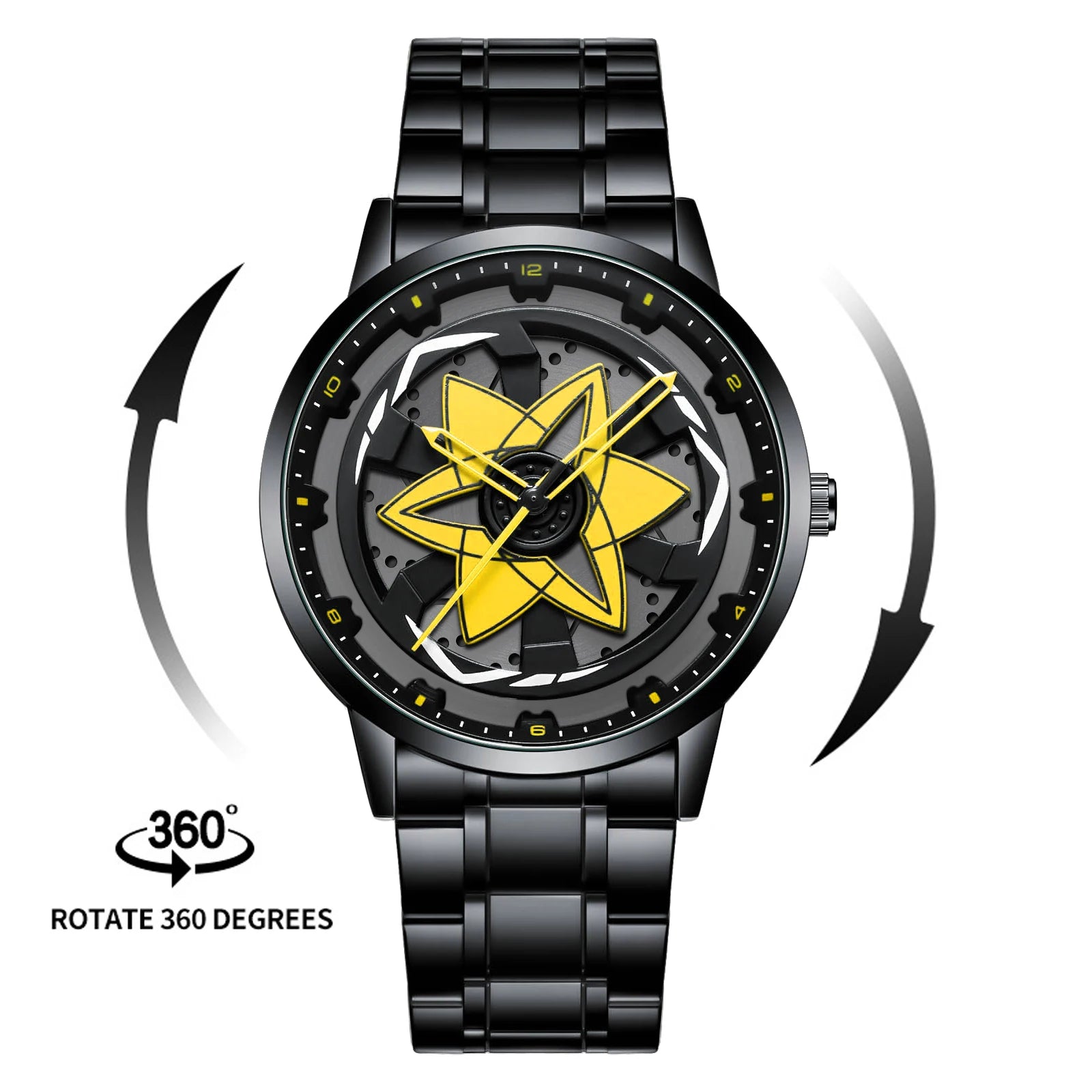 VA VA VOOM Brand Men Watch Creative Spinning Racing Series Clock Stainless Steel Sports Quartz Movement Waterproof Watch for Men